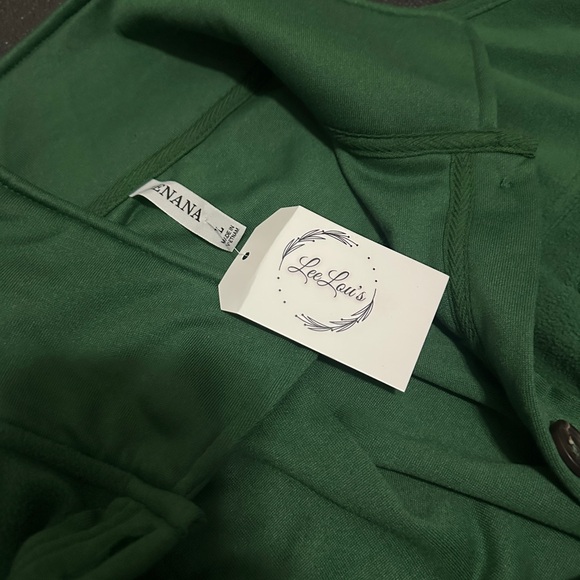 NWT Zenana Forest Green shacket size Large - Picture 4 of 8